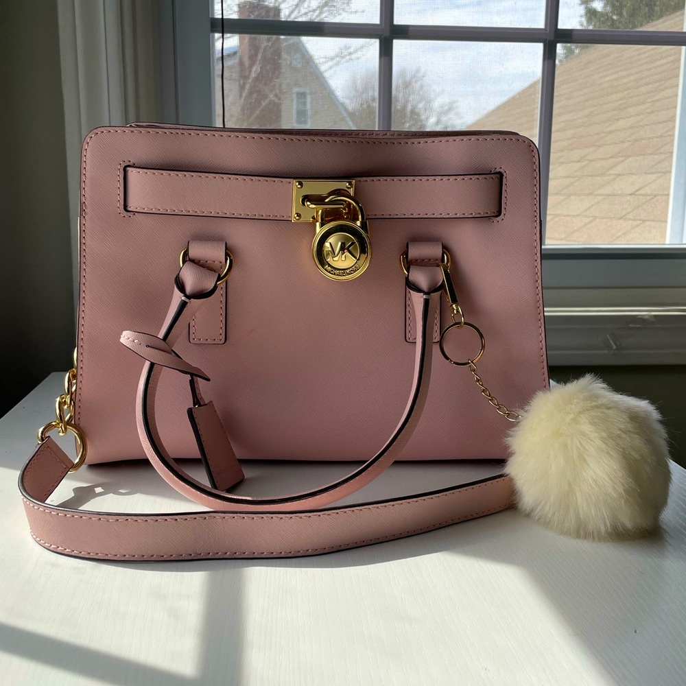 SALE 30% OFF | Michael Kors Baby Pink Leather Satchel
